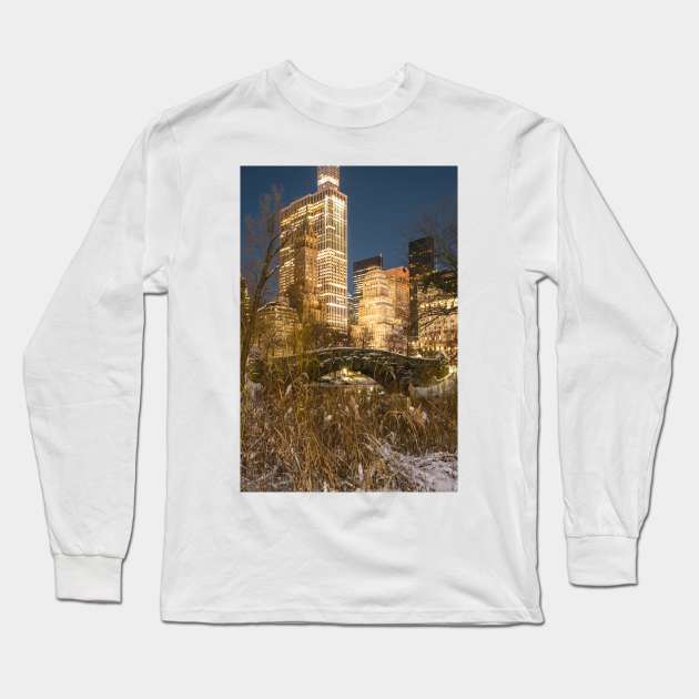 New York Gapstow Bridge Long Sleeve T-Shirt by igjustin